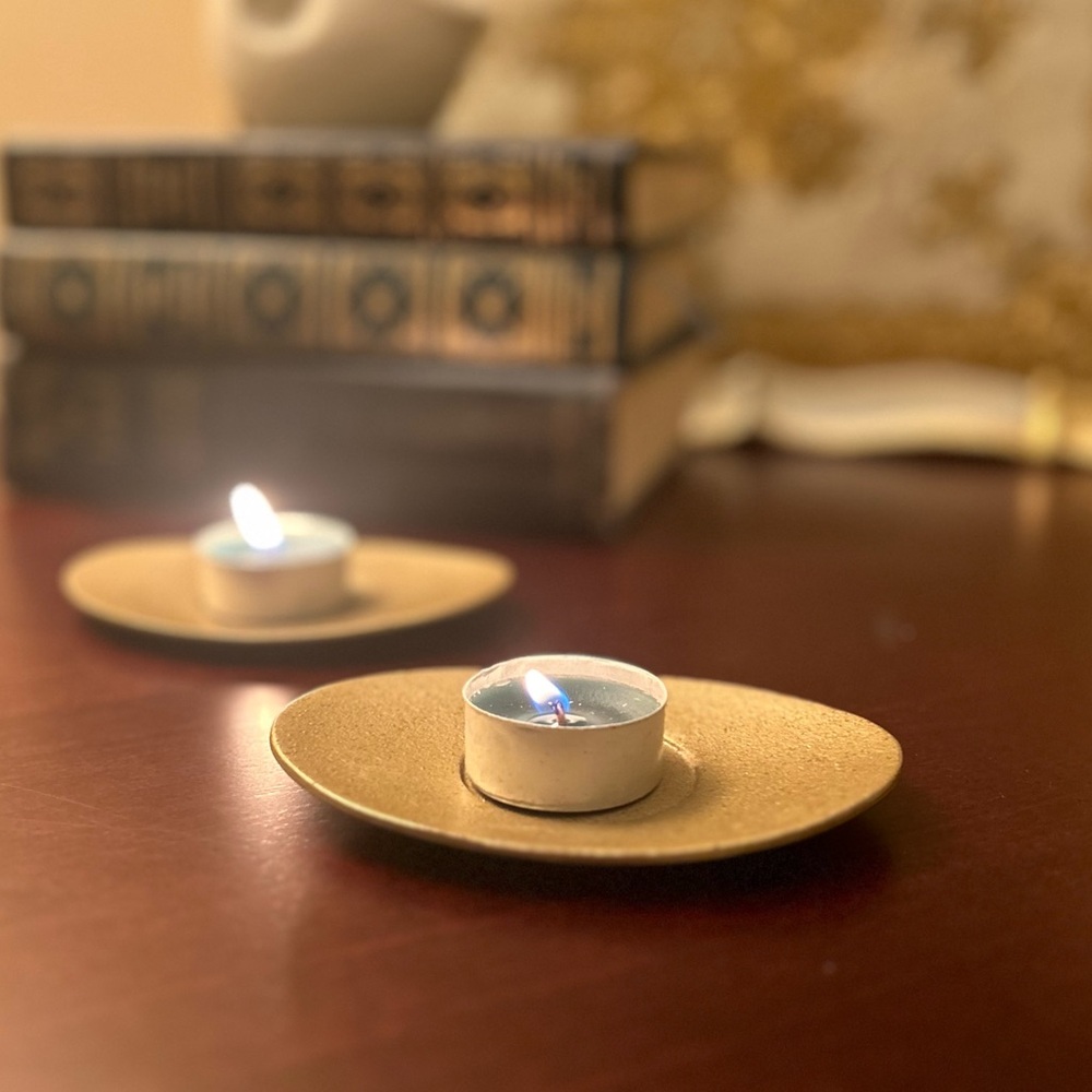 Tea Light Candle Holders/ Wazuqu Japanese Cast Iron/Trinket Dishes EUC